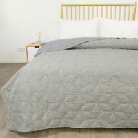 LINEN  LOOK HEXAGONAL QUILT GREY  200 X 230