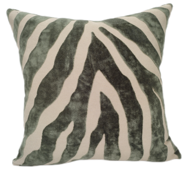 ZEBRA CUT VELVET PAUL MONEYPENNY SAGE 43 X 43